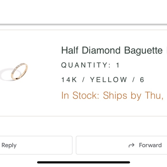 Aurate 14k gold half diamond baguette ring - Picture 8 of 8